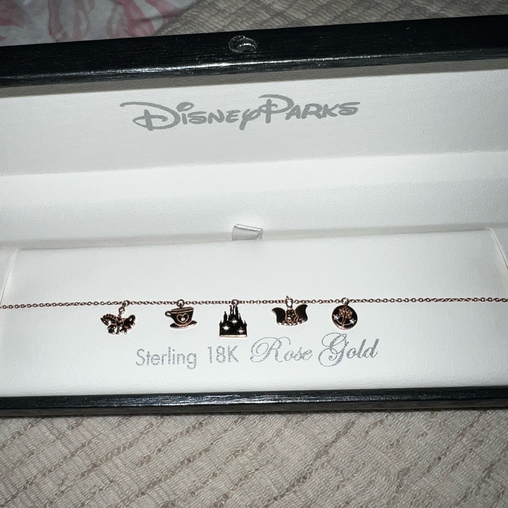 Disney Parks Rose Gold Charm Bracelet